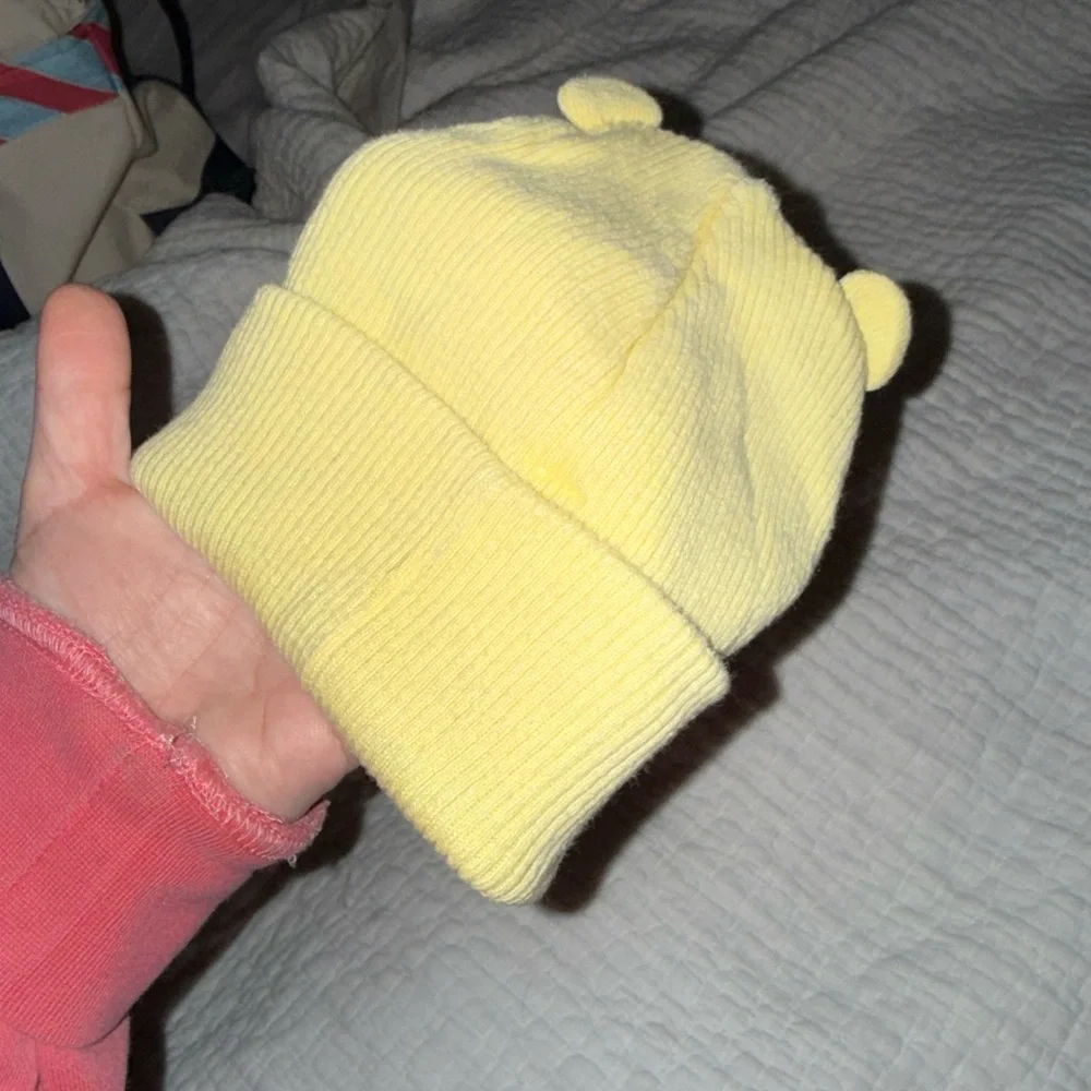 Zara Kids Yellow Knit Beanie with Bear Ears